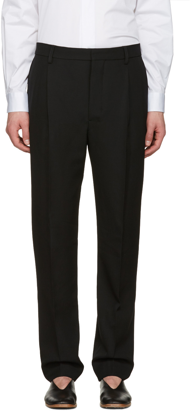 Lemaire Black Pleated Trousers | ModeSens