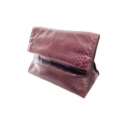 Pre-owned Alaïa Burgundy Python Clutch Bag