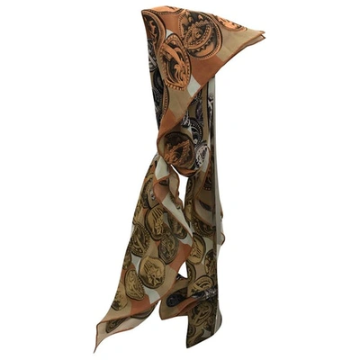 Pre-owned Roberto Cavalli Silk Neckerchief In Beige