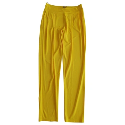 Pre-owned Balmain Straight Pants In Yellow