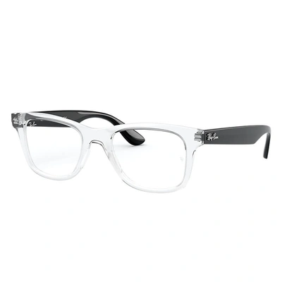 Ray Ban Rb4640v Eyeglasses Shiny Black Frame Clear Lenses Polarized 50-20