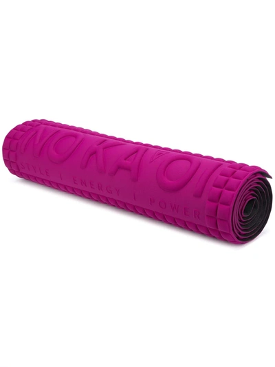 No Ka'oi Debossed-logo Square Yoga Mat In Pink