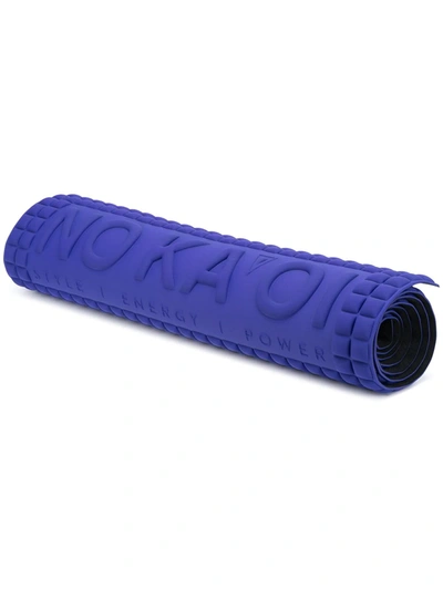 No Ka'oi Debossed-logo Square Yoga Mat In Blue