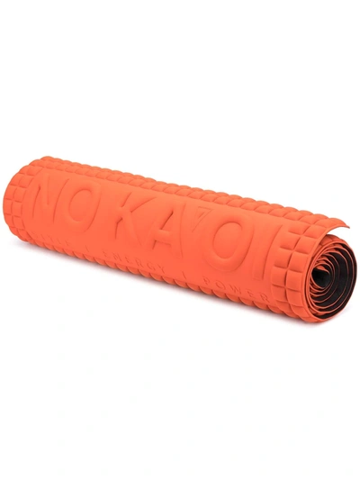 No Ka'oi Debossed-logo Pebbled-effect Yoga Mat In Orange