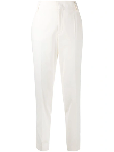 Red Valentino Buckle-detail Slim-fit Trousers In White