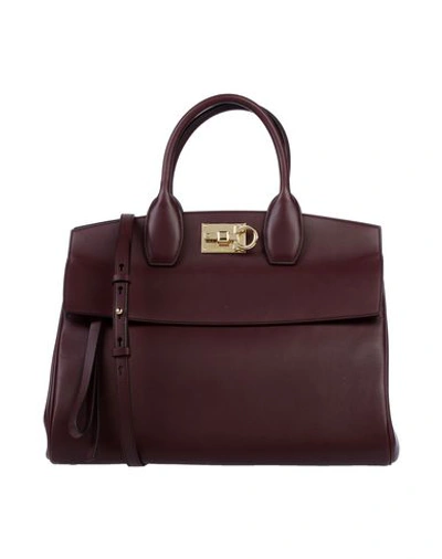 Ferragamo Handbag In Maroon