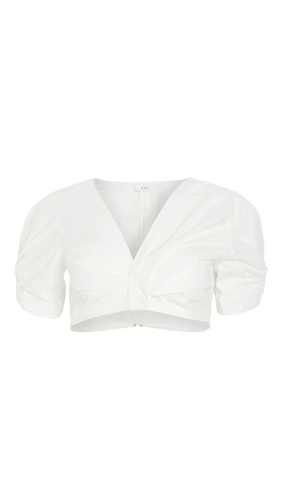 A.l.c Women's Ryan Puff-sleeve Cropped Top In White