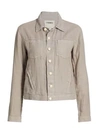 L Agence Celine Linen Jacket In Olive/army