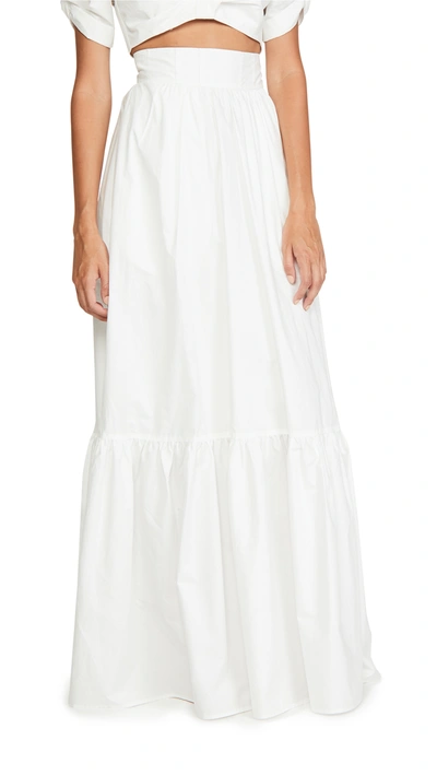 A.l.c Flounce Hem Maxi Skirt In White