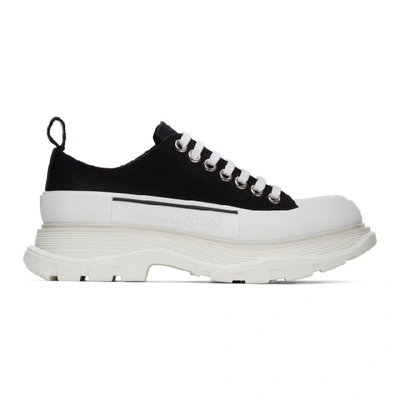 Alexander Mcqueen Tread Slick Canvas Exaggerated-sole Sneakers In Black,white