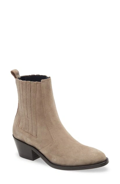 Allsaints Miriam Bootie In Taupe Suede