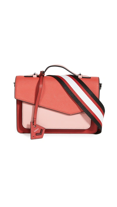 Botkier Cobble Hill Mini Leather Convertible Crossbody Bag In Pepper Combo/red/gunmetal