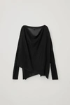 Cos Draped Knitted Cardigan In Black