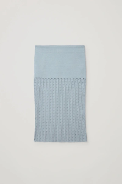 Cos Knitted Midi Skirt In Turquoise