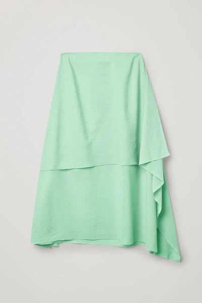 Cos Organic Cotton Double Layer Skirt In Green