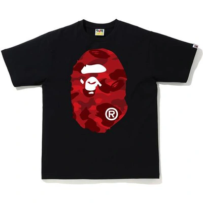 Pre-owned Bape Color Camo Big Ape Head Tee Black/red