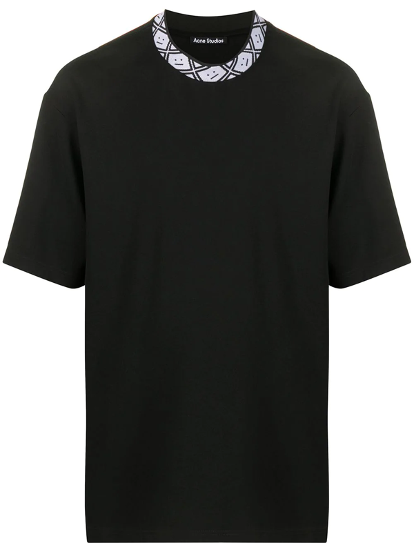 acne logo neck t shirt