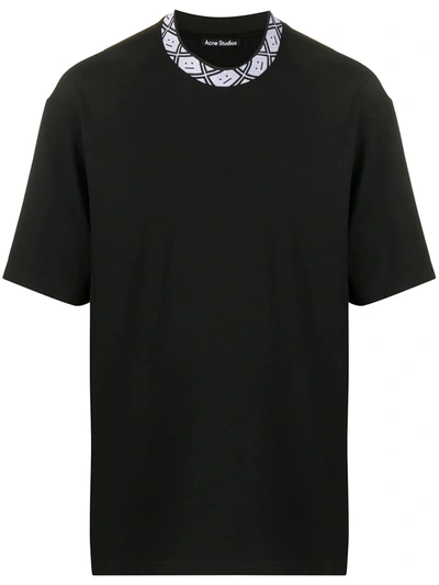 Acne Studios Eternal Face-print Crew-neck T-shirt In Face Motif Mock Neck T-shirt