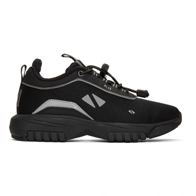 All In Black K11 Drawstring Sneakers In Black/reflective