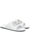 Balenciaga Women's Oval Bb Mule Sandals In White