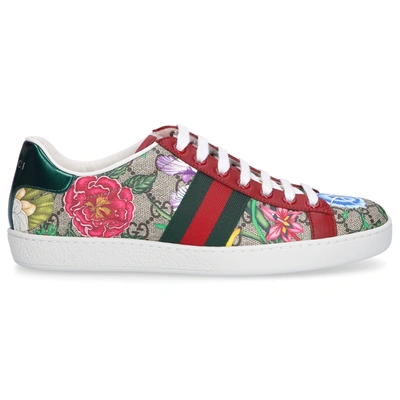 Gucci Low-top Sneakers Gg Flora In Green