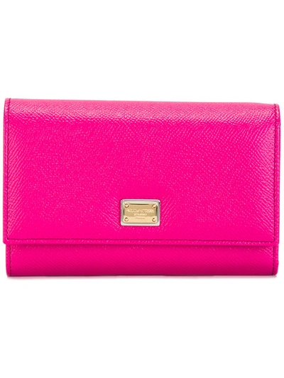 Dolce & Gabbana Dauphine Snap Wallet In Rosa