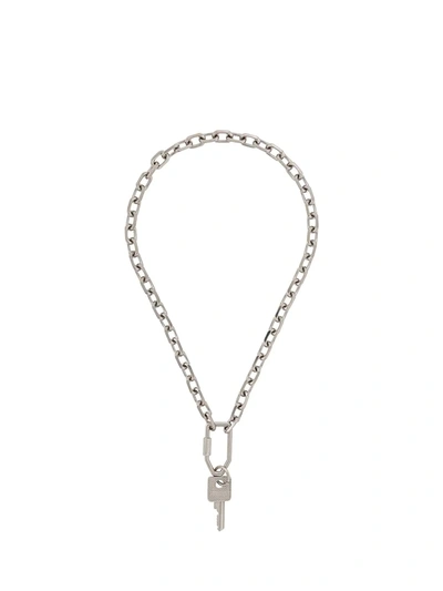 Off-white Silver-tone Key Chain Necklace