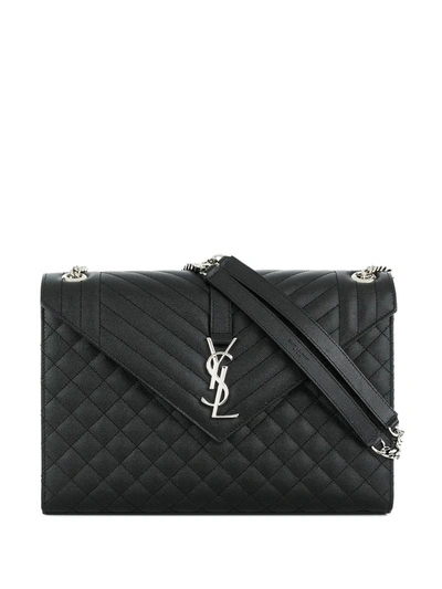 Saint Laurent Medium Envelope Matelassé Shoulder Bag In Black