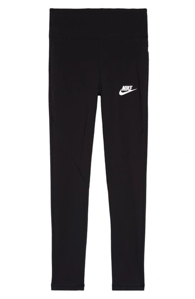 Nike Sportswear Favorites Big Kids' (girls') High-waisted Leggings In Black/white