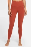 Nike Yoga Luxe Women's High-waisted 7/8 Infinalon Leggings In Firewood Orange,claystone Red