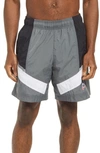 Nike Sportswear Heritage Windrunner + Nylon Shorts In Iron Grey/ Black/ White