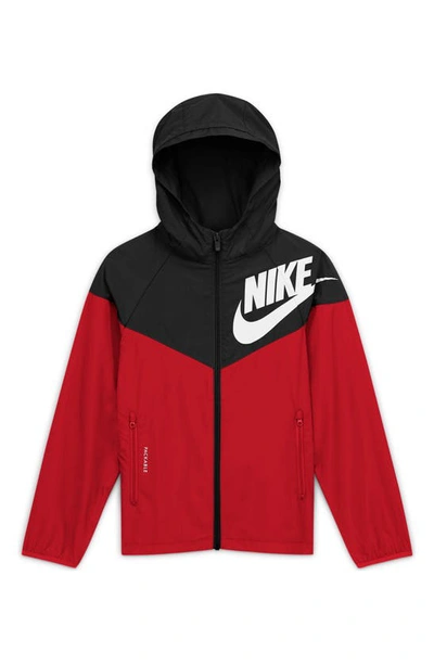 Nike Kids' Sportswear Windrunner Jacket (big Boy) In Black/university Red |  ModeSens