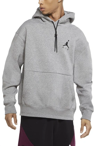 Jordan Jumpman Air Menâs Fleece Pullover Hoodie In Carbon Heather/black