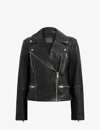 Allsaints Leather Cargo Biker Jacket In Black