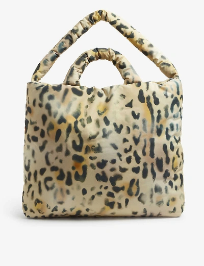 Kassl Editions Padded Oversized Tote Bag In Leopard