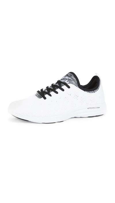 Apl Athletic Propulsion Labs Techloom Phantom Running Sneakers In White/black/white Melange