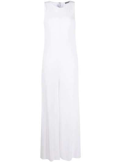 Malo Knitted Wide Leg Jumpsuit In White