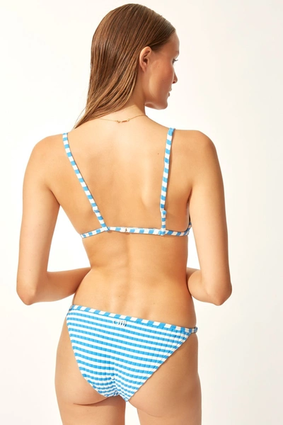 Solid & Striped The Lulu Bikini Bottom In Azure Stripe Rib