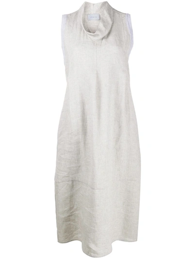 Malo Cowl-neck A-line Dress In Grey