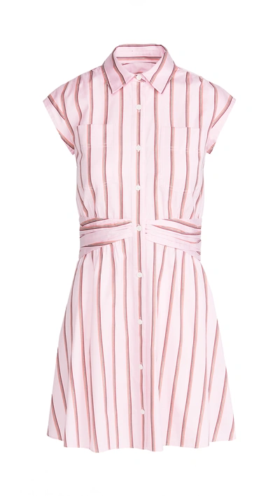 Derek Lam 10 Crosby Cora Striped Shirt Dress In Pink