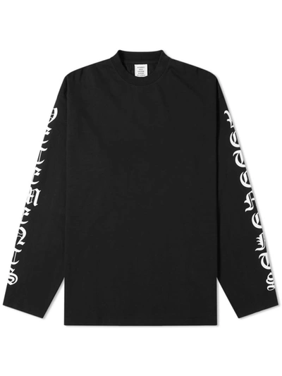 Vetements Gothic Font Long Sleeve T-shirt In Black