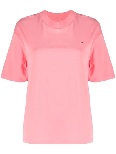 Tommy Hilfiger Embroidered Logo T-shirt In Pink