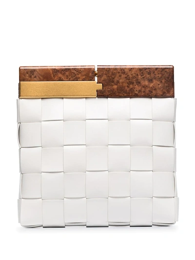 Bottega Veneta Bv Snap Clutch In White