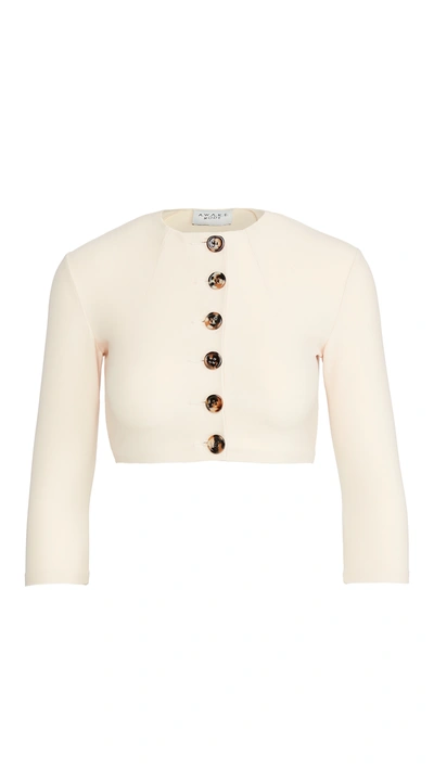 A.w.a.k.e. Button Front Crop Top In Peach