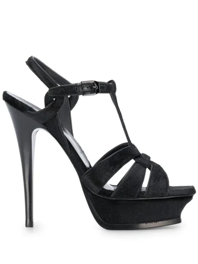 Saint Laurent Tribute 135mm Sandals In Black