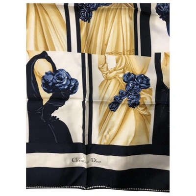Pre-owned Dior Silk Neckerchief In Blue