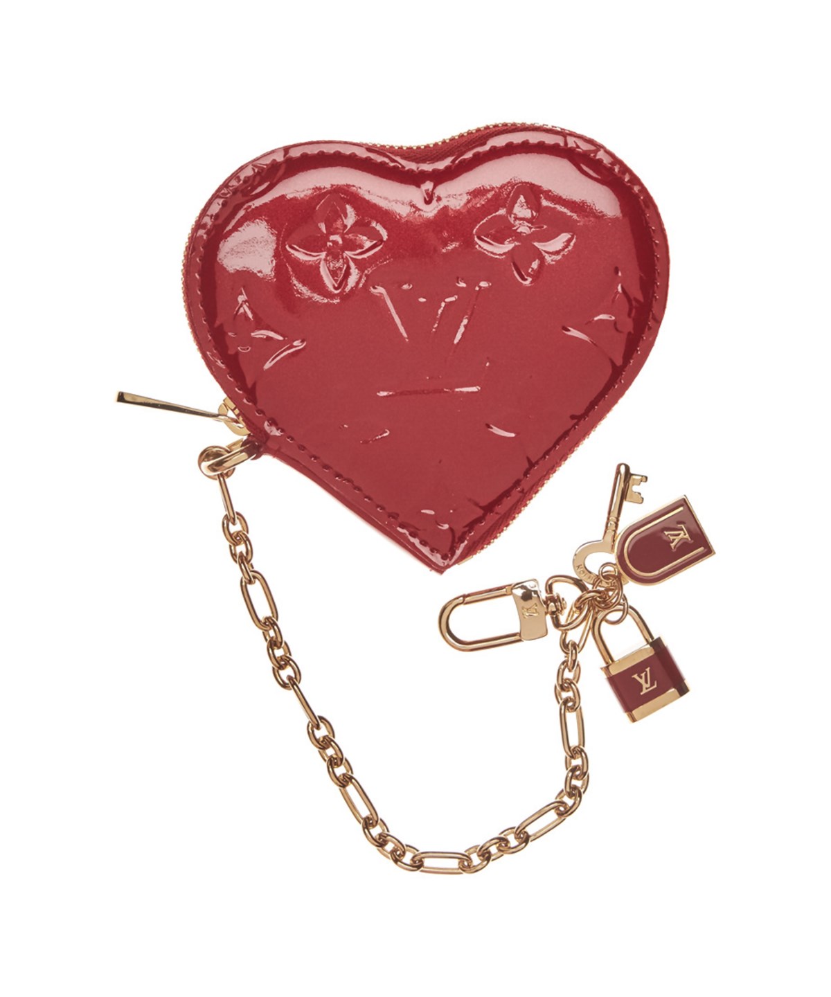 Louis Vuitton Red Monogram Vernis Leather Heart Coin Purse' | ModeSens