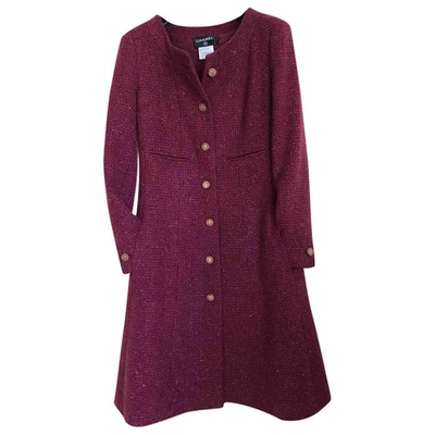 Pre-owned Chanel Cashmere Coat In Purple