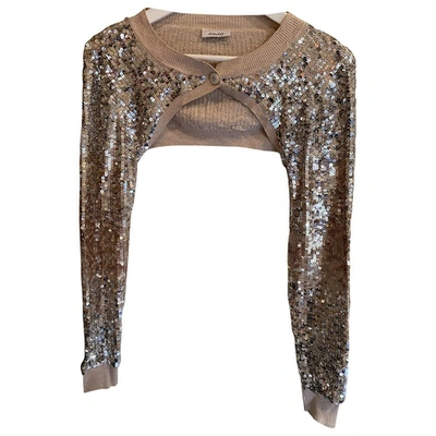 Pre-owned Pinko Cashmere Cardigan In Gold