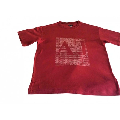 Pre-owned Armani Jeans Red Cotton T-shirt